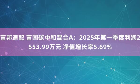 富邦速配 富国碳中和混合A：2025年第一季度利润2553.99万元 净值增长率5.69%