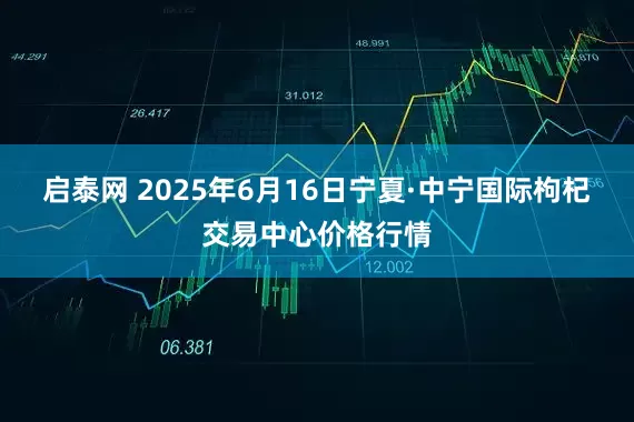 启泰网 2025年6月16日宁夏·中宁国际枸杞交易中心价格行情